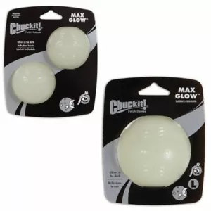 Chuckit! MAX GLOW Soft Rubber Dog Puppy Ball for Interactive Play Medium/ Large - Picture 1 of 10
