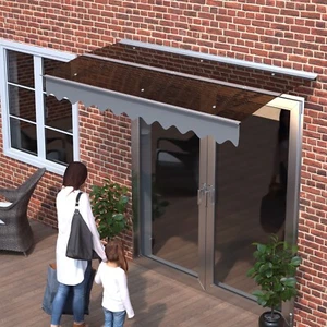 Window Awnings 79'' x 34'' Polycarbonate Awnings for Doors Outdoor Patio Canopy - Picture 1 of 7
