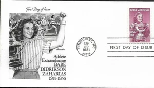 USA 1981 FDC GOLF SPORTS PERSONALITIES MILDRED DIDRIKSON ZAHARIAS + CACHET - Picture 1 of 1
