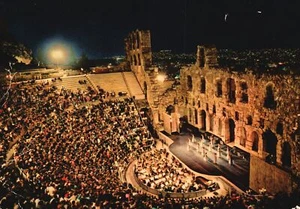 L' Odeon D' Herode Atticus Un Consert Theater Athenes Griechenland Vintage Postkarte - Bild 1 von 2