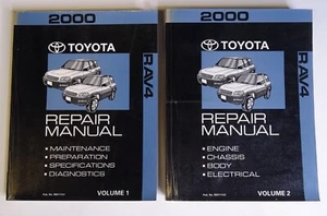 2000 Toyota RAV4 Factory Repair Manual Service Book Set Vol 1 & 2 OEM Shop - Bild 1 von 17