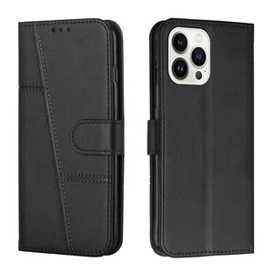F iPhone 14 Pro Max 14 Plus 13 12 11 XR Leather Card Slot Shockproof case cover - Picture 1 of 16