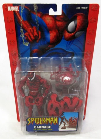 2004 ToyBiz Marvel Spider-Man Classics Carnage 6" Figure New Sealed Cover