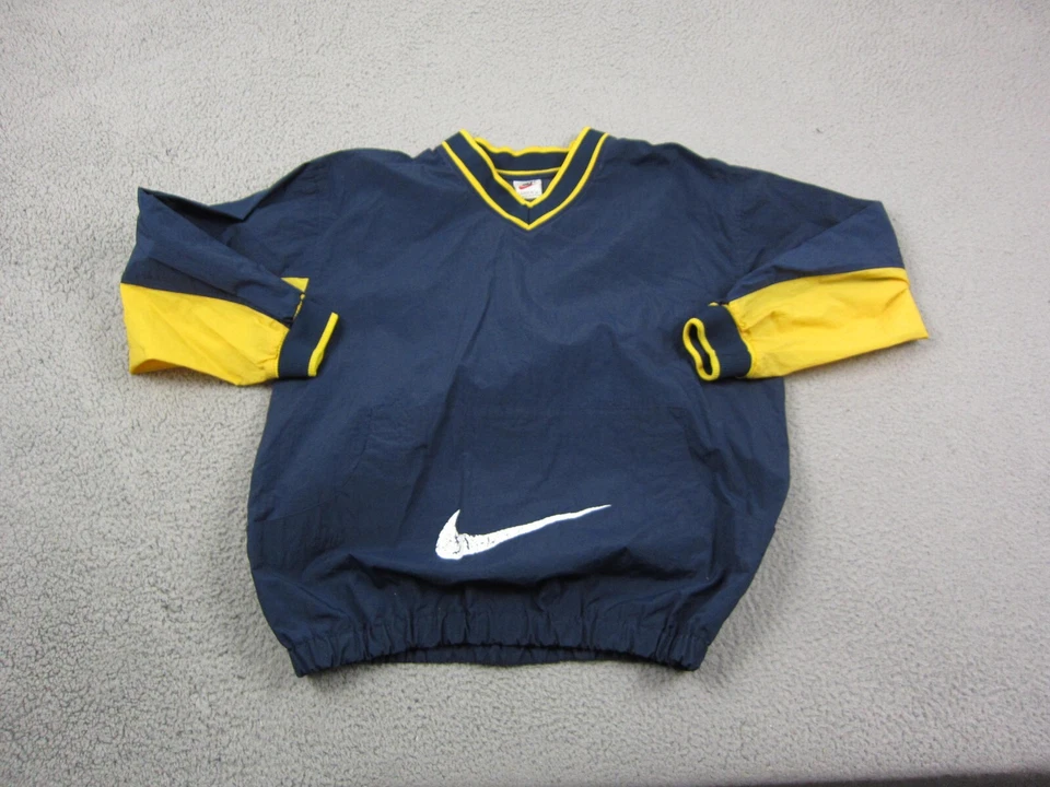 Chaqueta Nike Vintage Juvenil 18-20 Extra Grande XL Azul Blanco Swoosh Años 90 Y2K Amarillo Foto 1 de 4