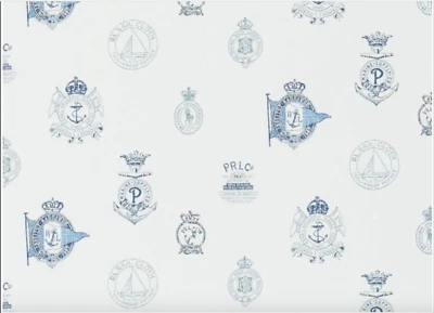 VTG Ralph Lauren Nautical Navy Wallpaper Double Roll Rowthorne Crest LWP62175 - Image 1 of 4