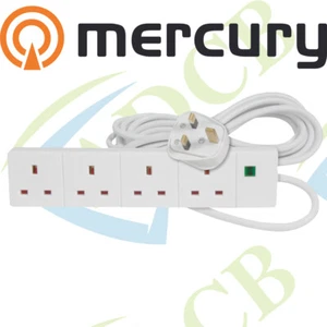 Mercury 429.845 Surge Protected 4 Gang Extension Lead 13A Fused 5.0 Metre Cable - Picture 1 of 1