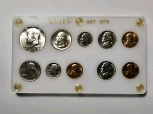 1970 US Mint Unc. CAPITOL HOLDER w/S penny & 40% Kennedy Half Dollar Coin Set  - Picture 1 of 8