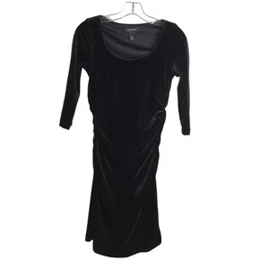 White House Black Market Kleid Damen XXS schwarz Samt 3/4 Arm geraffte Taille - Bild 1 von 7