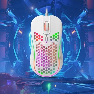 Optical Wired Gaming Mouse Laptop Keyboard Large Rainbow Colourful Lighting Fast - Picture 1 of 8