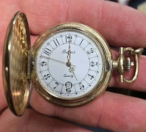Vintage Belair Gold Tone Pocket Watch New Battery - Picture 1 of 4
