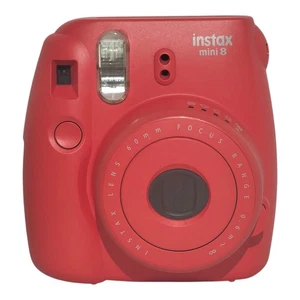 Fujifilm Instax Mini 8 Pink Red Instant Film Camera Missing Battery Cover TESTED - Picture 1 of 5