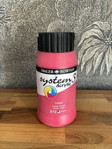 Daler Rowney System 3 Acrylic Paint Crimson 500ml - Picture 1 of 3
