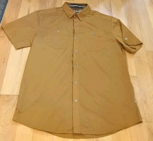 Camisa marrón manga corta frontal a presión Kuhl para hombre talla M - Imagen 1 de 7