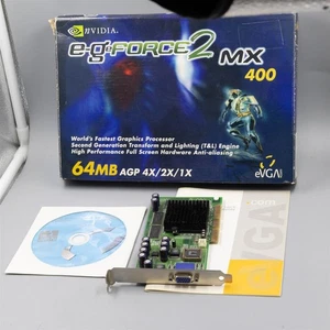 evga e geforce2 mx 400 Vintage Graphics Card agp 64mb Win 98/SE/2000 w Driver CD - Picture 1 of 6