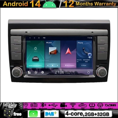 7"Android14 Autoradio GPS Navigation Carplay DAB Stereo For Fiat Bravo 2008-2013 - Bild 1 von 4
