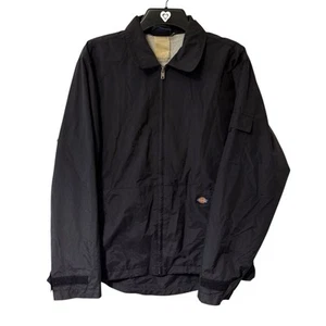 Dickies Jacket Mens Medium Black Full Zip Harrington Bommber Y2K Workwear - Picture 1 of 13