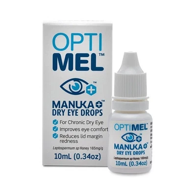 Optimel Manuka Honey Eye Drops 10ml - Dry Eye Treatment & Relief - Blepharitis