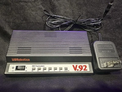 US Robotics 5686 v.92 56K External Modem 0701  W/  AC ADAPTER /computer Adapter  - Image 1 of 4