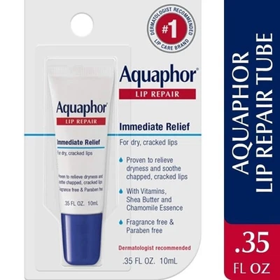 Pomada reparadora de labios Aquaphor - Humedad duradera, 0,35 fl oz (paquete de 1)... Foto 1 de 4