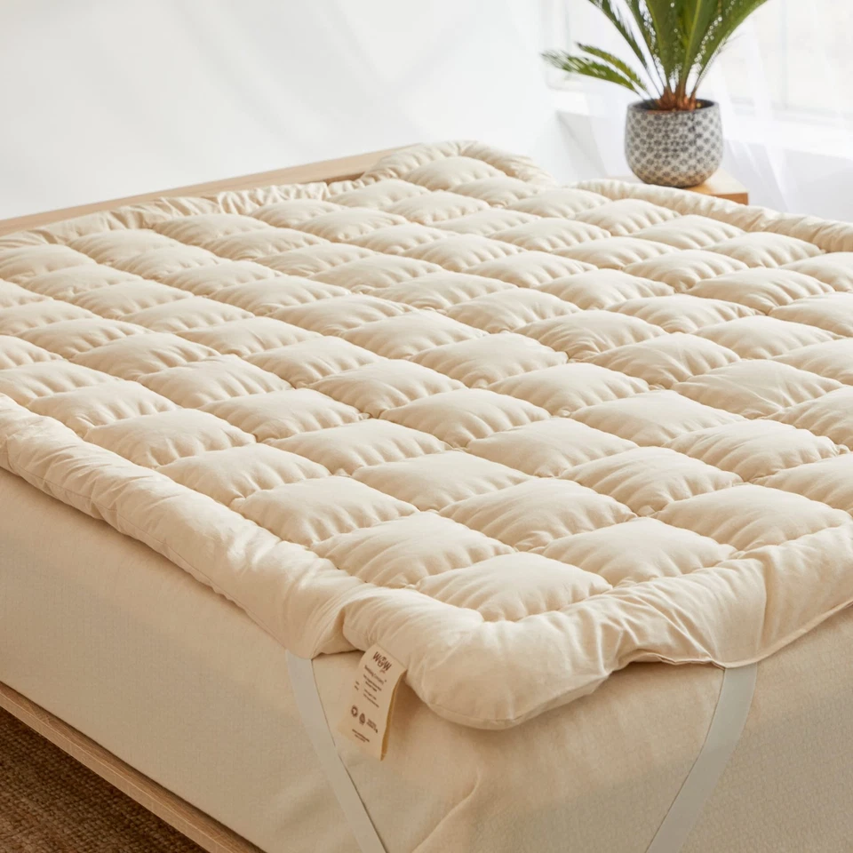 Wow 100 Organic Merino Wool Pillow Top Mattress Topper 2" - QUEEN SIZE