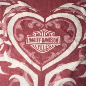Harley Davidson Vintage Rare Decke Pink Weiß 55X46 - Bild 1 von 7