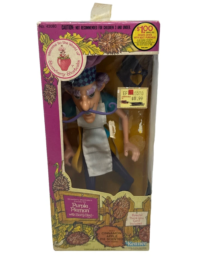 Vintage 80s Strawberry Shortcake Purple Pieman Doll Kenner