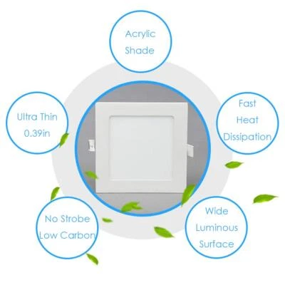 Luces de techo LED empotrables de 6 pulgadas Ac110v Ac220v cuadradas redondas 6500k Foto 1 de 4