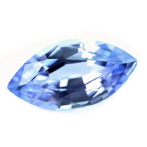 Zafiro azul Ceilán natural certificado 6 mm 0,34 quilates VVS claridad marquesa de Sri Lanka - Imagen 1 de 4