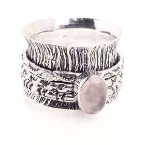 Silver Plated Spinner Ring Handmade Jewerly Gift For Women Size US 5.75 R-737 - Picture 1 of 3
