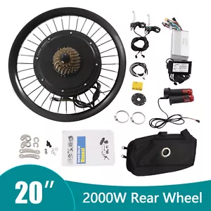 20 Inch Electric Bicycle Rear Wheel Hub Motor E-Bike Conversion Kit 72V 2000W - Picture 1 of 19