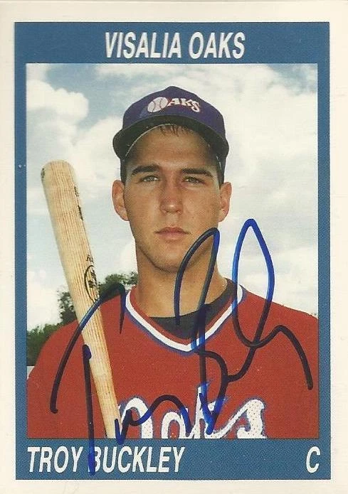 Minnesota Twins TROY BUCKLEY autographed 1990 Visalia Oaks - Image 1 of 1