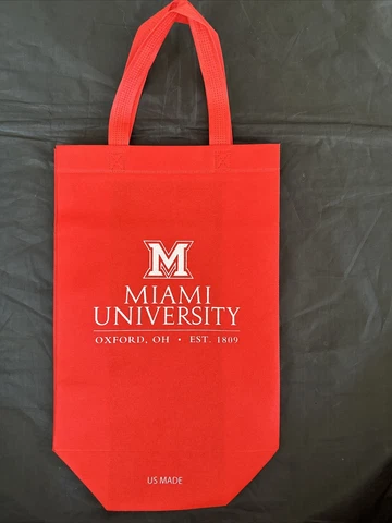 Miami University Red Tote Bag Miami RedHawks Oxford Ohio Books Beach Towel Cover