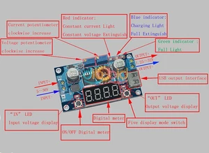 5A CC/CV Adjustable Power Step-down Charge Module LED Driver W/ USB Voltmeter EB - Picture 1 of 5
