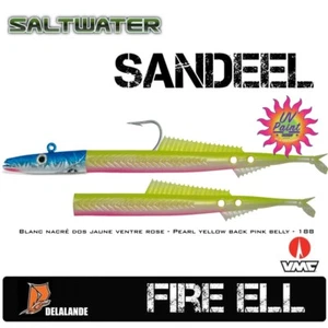 2 Stück DELALANDE Sandaal / Fire Eel 18 cm Farbcode 188 + Darting Jig Head 100g  - Bild 1 von 2