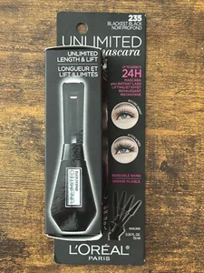 L'Oreal Unlimited Length & Lift Mascara 235 Blackest Black 0,24 oz scatola aperta VHTF - Foto 1 di 3