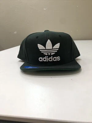 Adidas TREFOIL CHAIN SNAP-BACK CAP Black W/green Underside Adjustable - Image 1 of 3