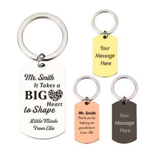 Personalised Keyrings Laser Engraved Key Tag Thank You Gift Any Name / Text - Picture 1 of 20