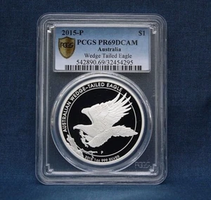 2015 AUSTRALIA SILVER WEDGE-TAILED EAGLE PROOF PCGS PR69DCAM  - Picture 1 of 2