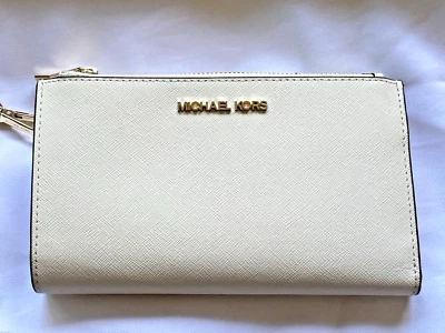 MICHAEL KORS JET SET TRAVEL LARGE DOUBLE ZIP WRISTLET PHONE WALLET POWDER BLUSH - image 1 of 4