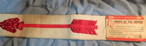 Vintage 1958 Boy Scout ORDER OF THE ARROW 54" Sash W/ARDEAL MEMBER Certificate - Picture 1 of 21