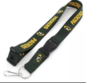 Green Bay Packers Football NFL Retro Lanyard Key Ring Keychain w/ Safety Clip - Picture 1 of 1