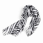 4X((R) Black White Chiffon Strips Striped Women Shawl Scarves Wrap Pashmin