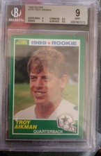 1989 Score Troy Aikman  BGS 9 MINT Rookie RC HOF Dallas Cowboys Card