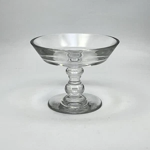 Val St Lambert Crystal Compote Bowl Bulbous Stem Clear Signed - Picture 1 of 10