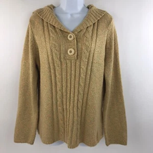 Christopher & Banks Sweater Womens Large Very Soft Sailor Collar Yellow - Picture 1 of 11