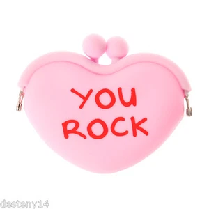 Claire's You Rock Candy Heart Girl's Women's Pink Coin Purse One Size New - Picture 1 of 1