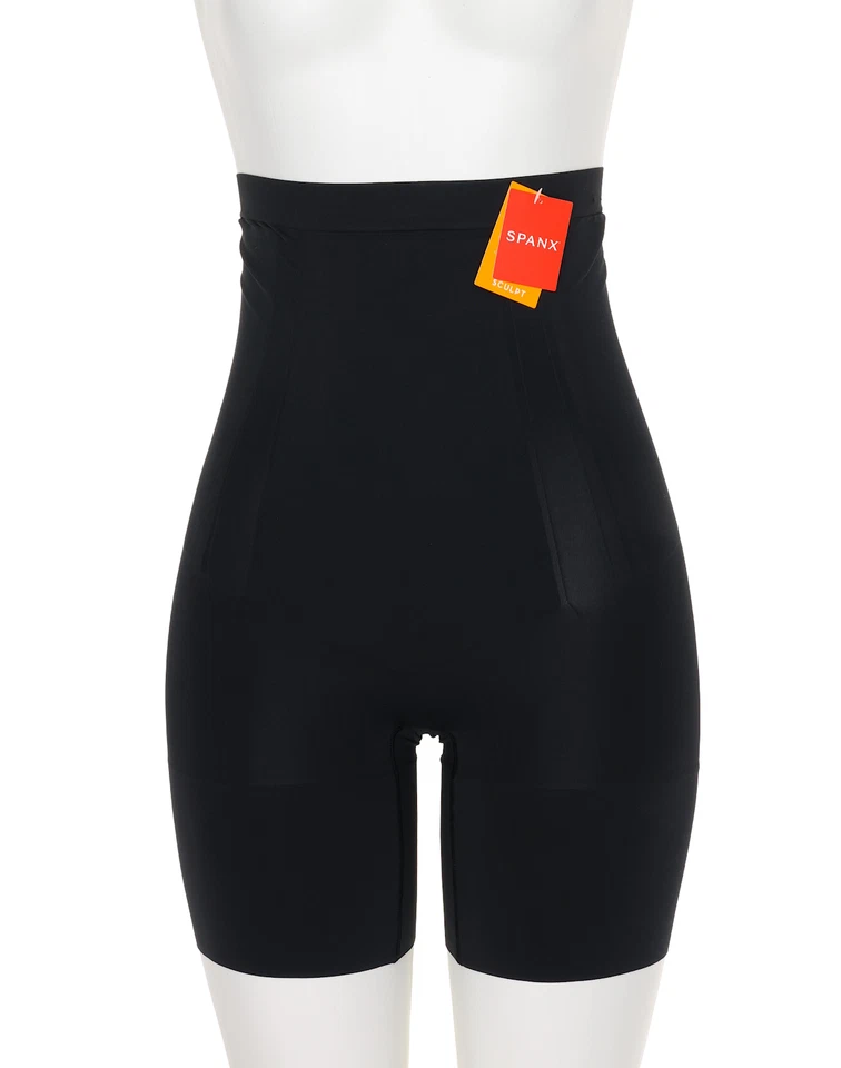 Spanx 8886 Womens High Waisted Sculpting Mid Thigh Shaper BHFO M Black