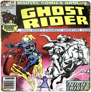 Ghost Rider 12x12 square TIN SIGN Marvel Comic book superheroes motorcycle skull - Picture 1 of 6