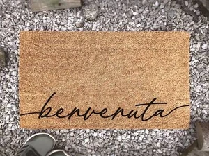 Italian Welcome Doormat - Italy - Benvenuta - European Doormat - Custom Text - Picture 1 of 9