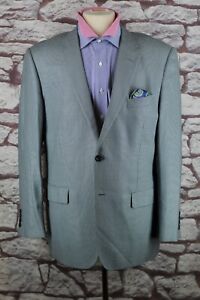 Tiglio Luxe Men's Gray & Navy Dot Silk & Wool Sport Coat Blazer 44R 44 Regular